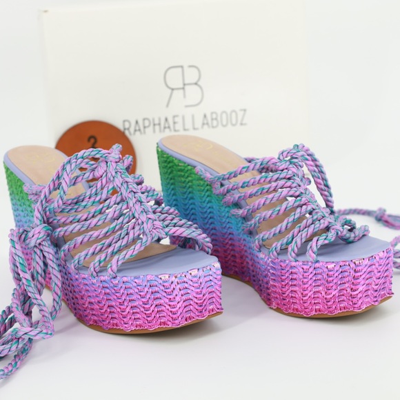 ANTHROPOLOGIE RAPHAELLA BOOZ JUTE WEDGE SANDALS - Picture 6 of 8